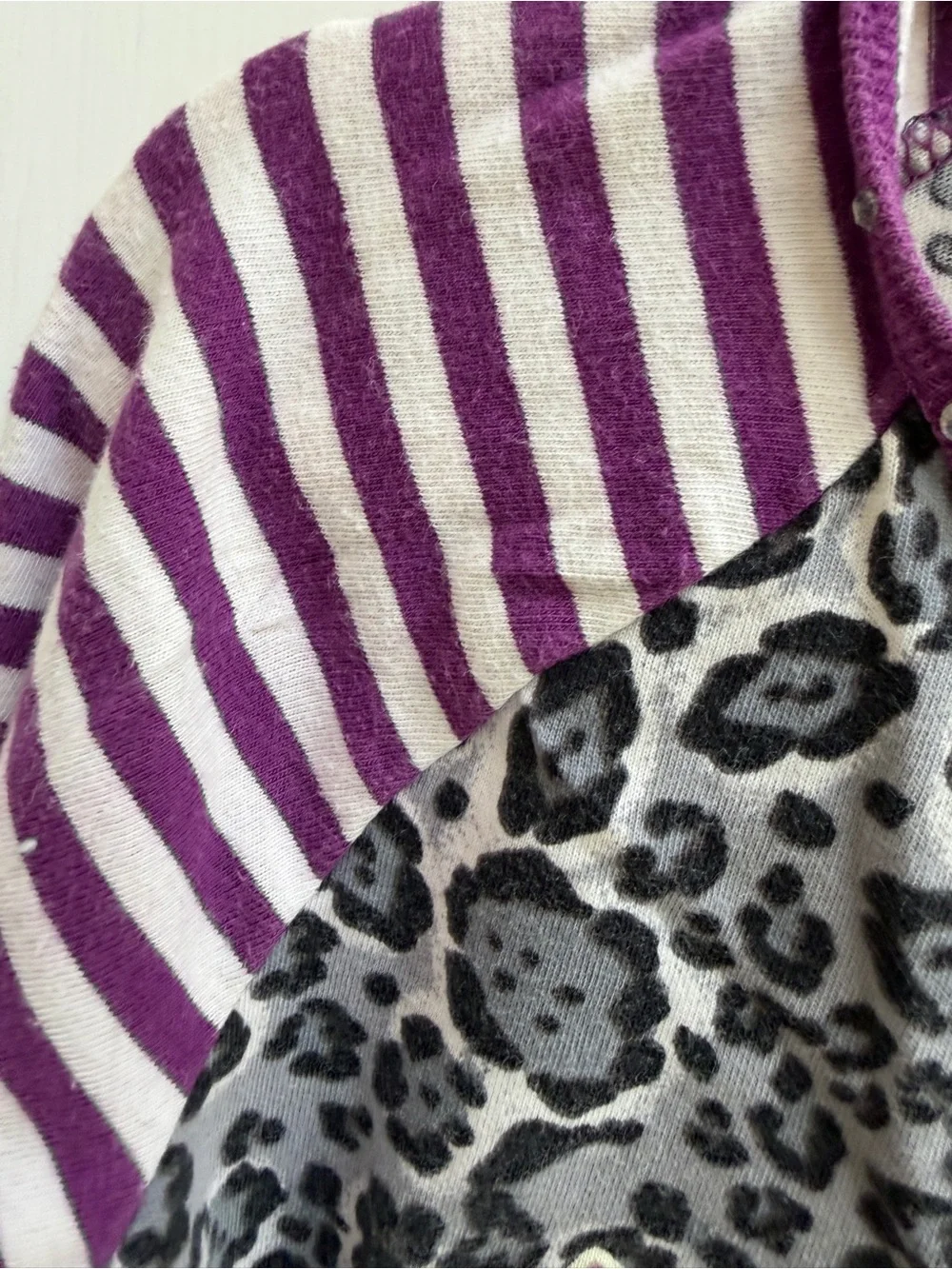The Children's Place Girls 4 Purple Gray Princess Leopard Long Sleeve Top Shirt